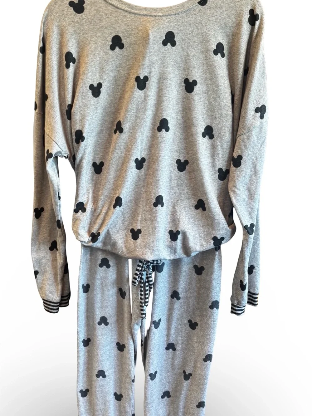 Women’s Disney Gray and Black Mickey Head 2 Piece Lounge Set - Picture 9 of 9